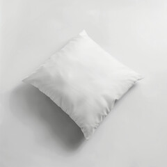 Obraz premium photo of minimal pillow mock up topview with fabric on white background 