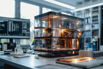transparent house model architectures crafted using cutting edge printer techniques for enhanced visualization