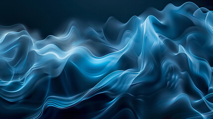 Obraz premium Abstract blue and white waves for technology, design, or background
