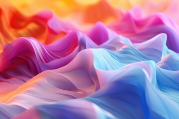 Fototapeta premium Digitally generated image of abstract multicolored wavy surface. Concept of fintech technology, new banking and cloud technology. Clean design.