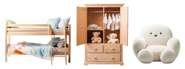 PNG Kid furniture for home decor  cut out element set