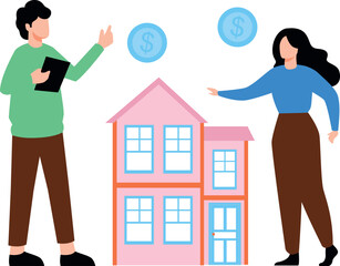 A boy and a girl are talking about a new house.