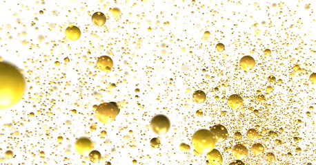 Shimmering Bliss: Mesmeric 3D Illustration Depicting Glistening gold Confetti