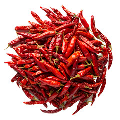 Fototapeta premium dry red chili peppers isolated on transparent background cutout.png