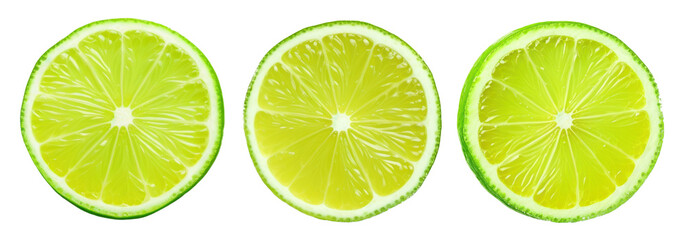 Fototapeta premium Lime slice png cut out element set