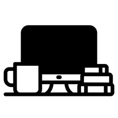 Office workspace desk icon
