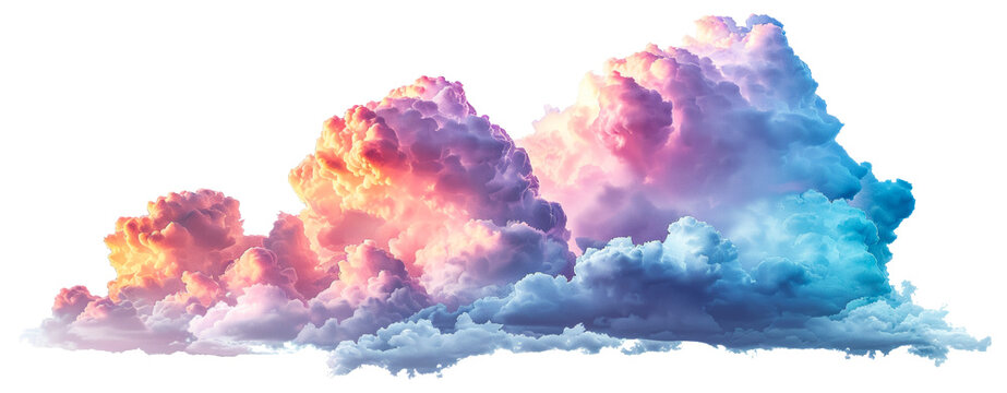 Colorful clouds at sunset png isolated on transparent background