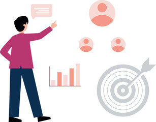 The boy is pointing at the contacts.