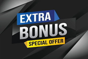 extra bonus word concept vector illustration with lines 3d style for social media landing page, template, ui, web, mobile app, poster, banner, flyer, background, gift card, coupon, label, wallpaper	