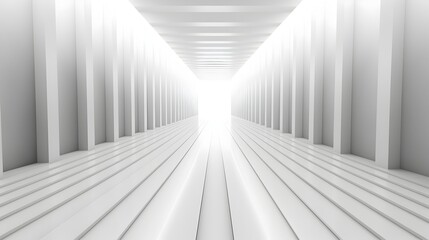 Obraz premium Minimalist Geometric Corridor with Converging Perspective in Stark Monochrome Tones