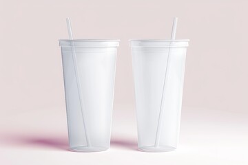 blank white transparent acrylic tumbler