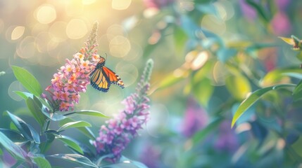 Butterfly Bush with copy space