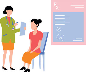 The doctor is telling the patient about the RX report.