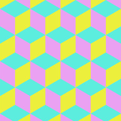 Obraz premium Pattern with 3D optical effect. Seamless geometric texture. Vector art.