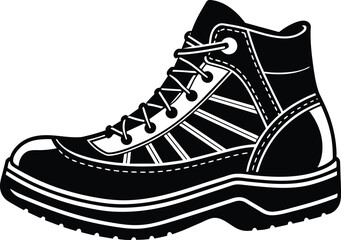 Hiking boot silhouette vector illustration