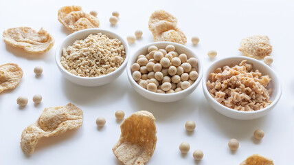 大豆ミート　プラントベースフード　白背景