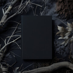 Blank black book mockup