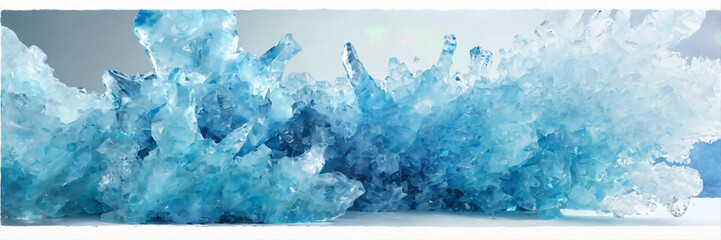 Fototapeta premium Blue ice color explosion isolated on white