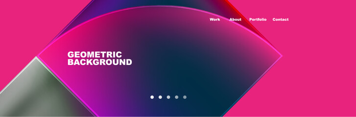 Round triangles and squares web site page template. Vector Illustration For Wallpaper, Banner, Background, Card, Book Illustration, landing page