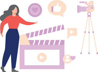 A female is shooting a video.