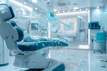 Modern Medical Examination Room With Examination Table and Equipment