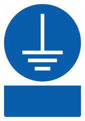 ISO mandatory safety signs_connect an earth terminal to the ground your custom message here portrait size a4/a3/a2/a1