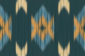 Ikat geometric folklore ornament with tribal ethnic seamless striped pattern Aztec style. oriental pattern traditional Design for background, clothing, wrapping, Batik, fabric, vector, illustration.