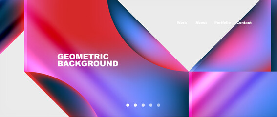 Abstract geometric shapes web design page. Vector Illustration For Wallpaper, Banner, Background, Card, Book Illustration, landing page