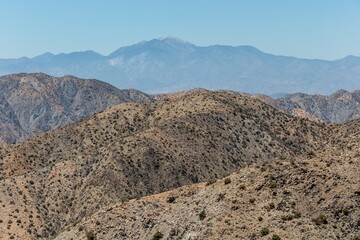 Desert landcape at the perimeter of  Joshua Tree National Park, California, United States of America.