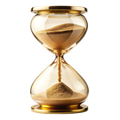 vintage golden hourglass sand dial transparent background