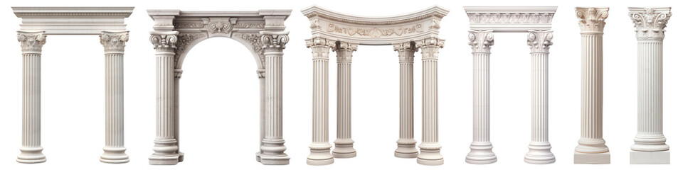 Fototapeta premium Elegant classical architectural columns png set