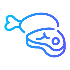 meat Line Gradient Icon