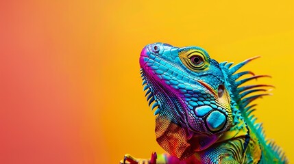 Obraz premium Amazing colorful picture exotic lizard : Generative AI
