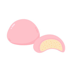 Fototapeta premium Japanese mochi rice dessert illustration
