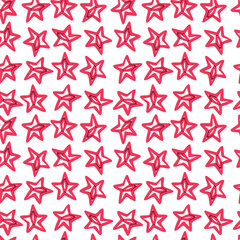 Y2K Style Red Star Hairpin Pattern Seamless Vector Design