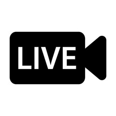 Live streaming flat vector icon for news,radio,TV or online broadcasting illustration