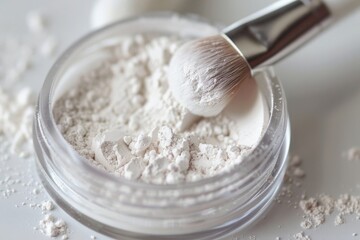Loose powder for setting makeup and reducing shine.