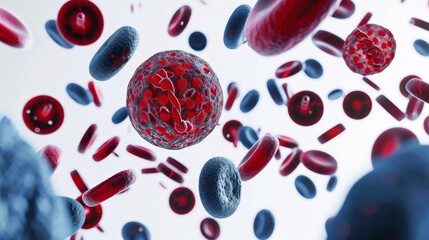 Fototapeta premium Blood cell analysis with emphasis on DNA coding 