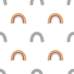 Seamless rainbow background pattern. Children's illustration. Vector illustration.