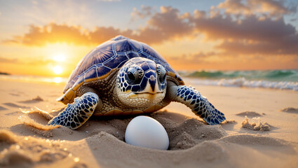  sea turtle on sand