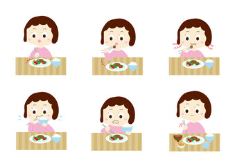 食育悪いマナーのイラストセット