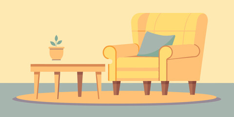 An atmosphere of peace and warmth is evoked by the serene room, featuring a plain chair and table.