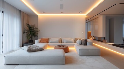 Elegant and Clean Modern Minimalist Living Room Design for a Sophisticated Home
