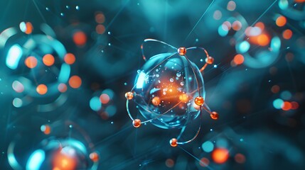 Exploring the building blocks of nature with a visual representation of atoms and molecules in scientific research.