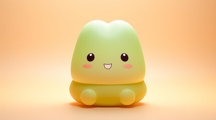 Adorable clay yuzu icons in muted pastel colors blend perfectly with a matte background, creating a kawaii aesthetic in Blender designs.