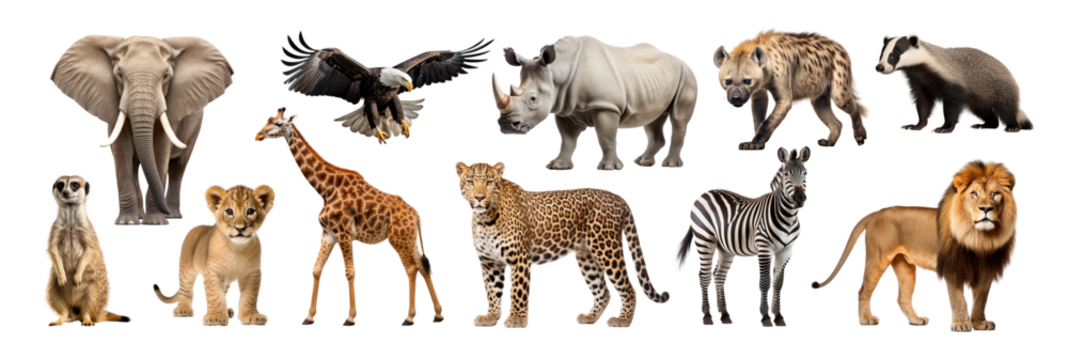 Wildlife animal png cut out element set