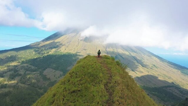 Stunning aerial view of Mount Inerie on Flores Island