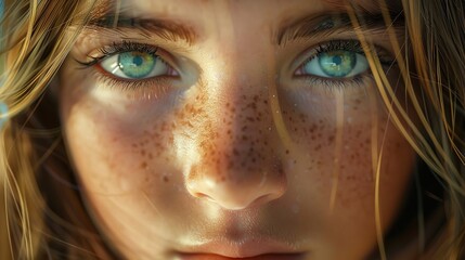 Girl's Face Featuring Striking Eyes

