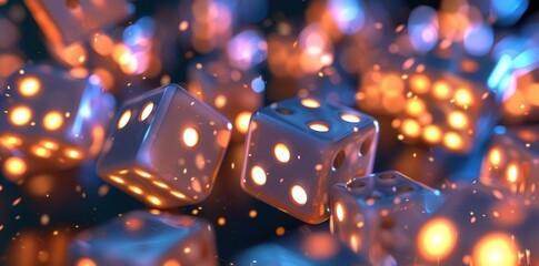 Futuristic Dice Game Strategy. Engaging recreation and technology combination