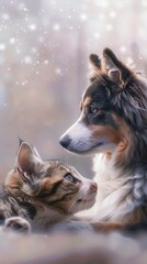 Detailed Collie Dog Close-Up Portrait. Pet ownership concept